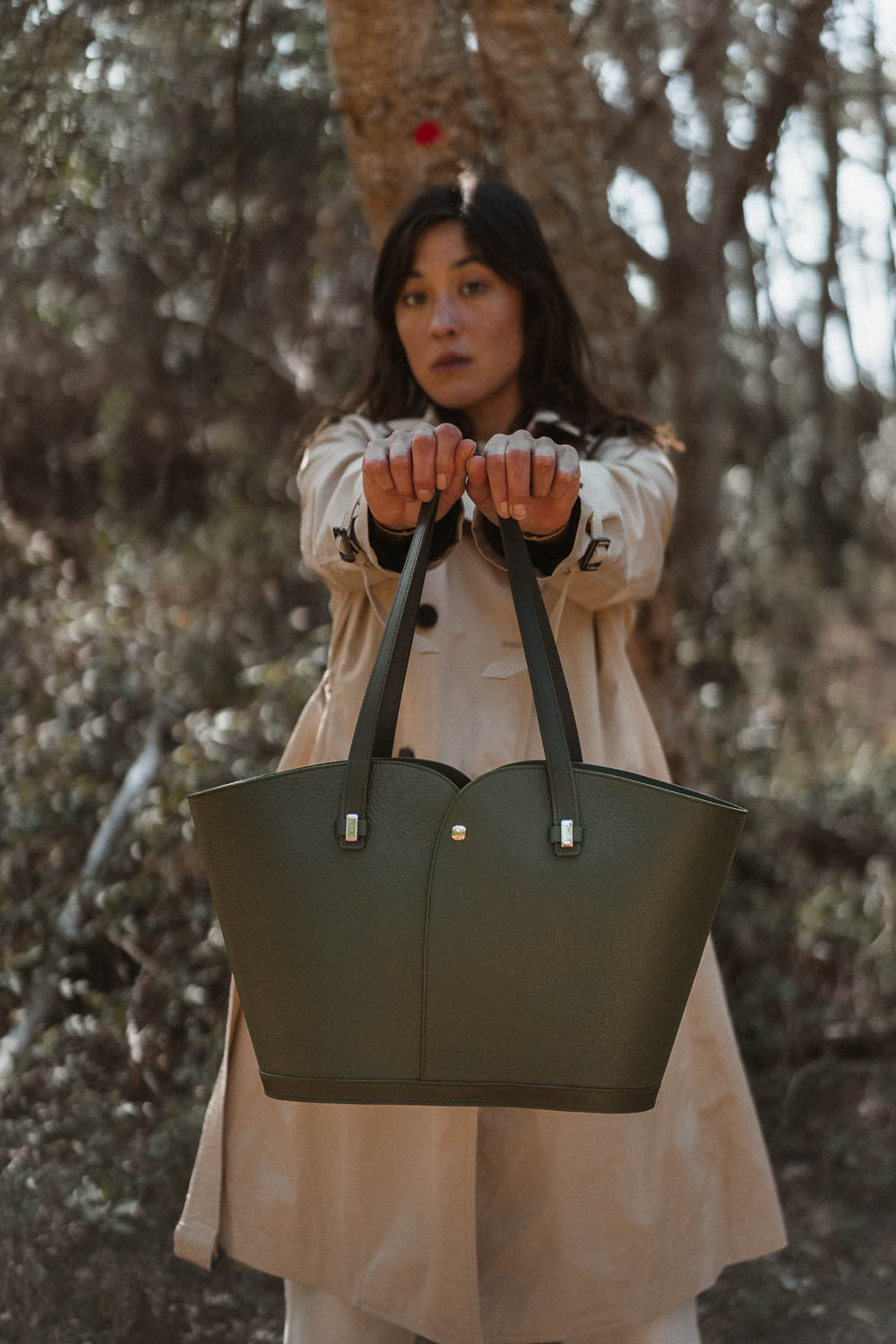 Sac à main en cuir vert