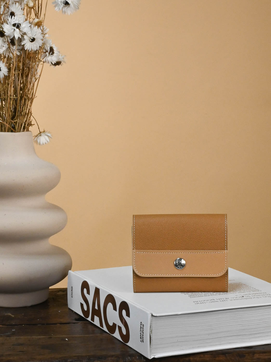 Porte carte en cuir Moka