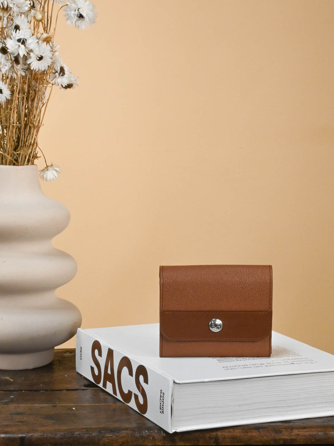 Porte carte en cuir Marron