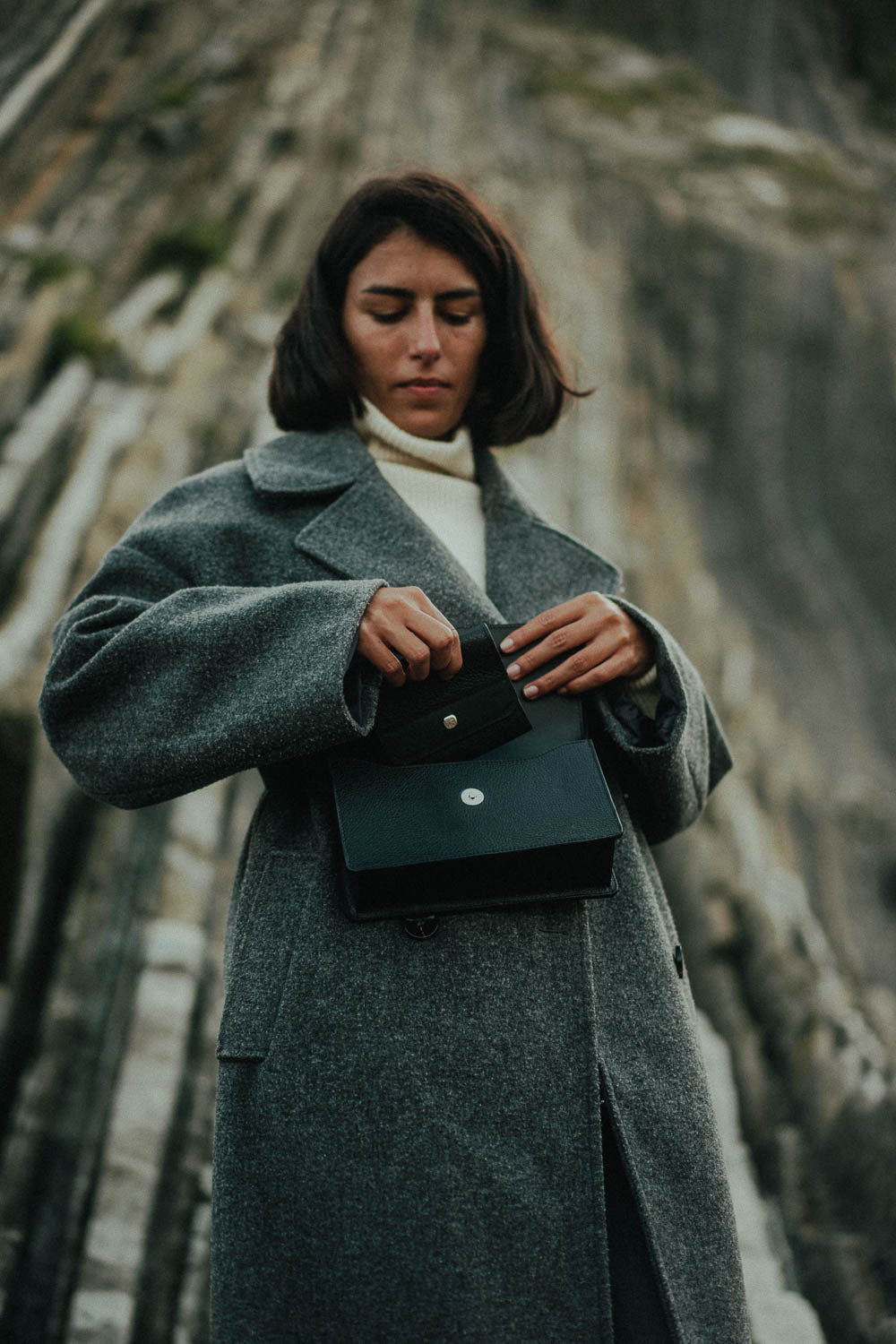 Sac à main et porte carte en cuir