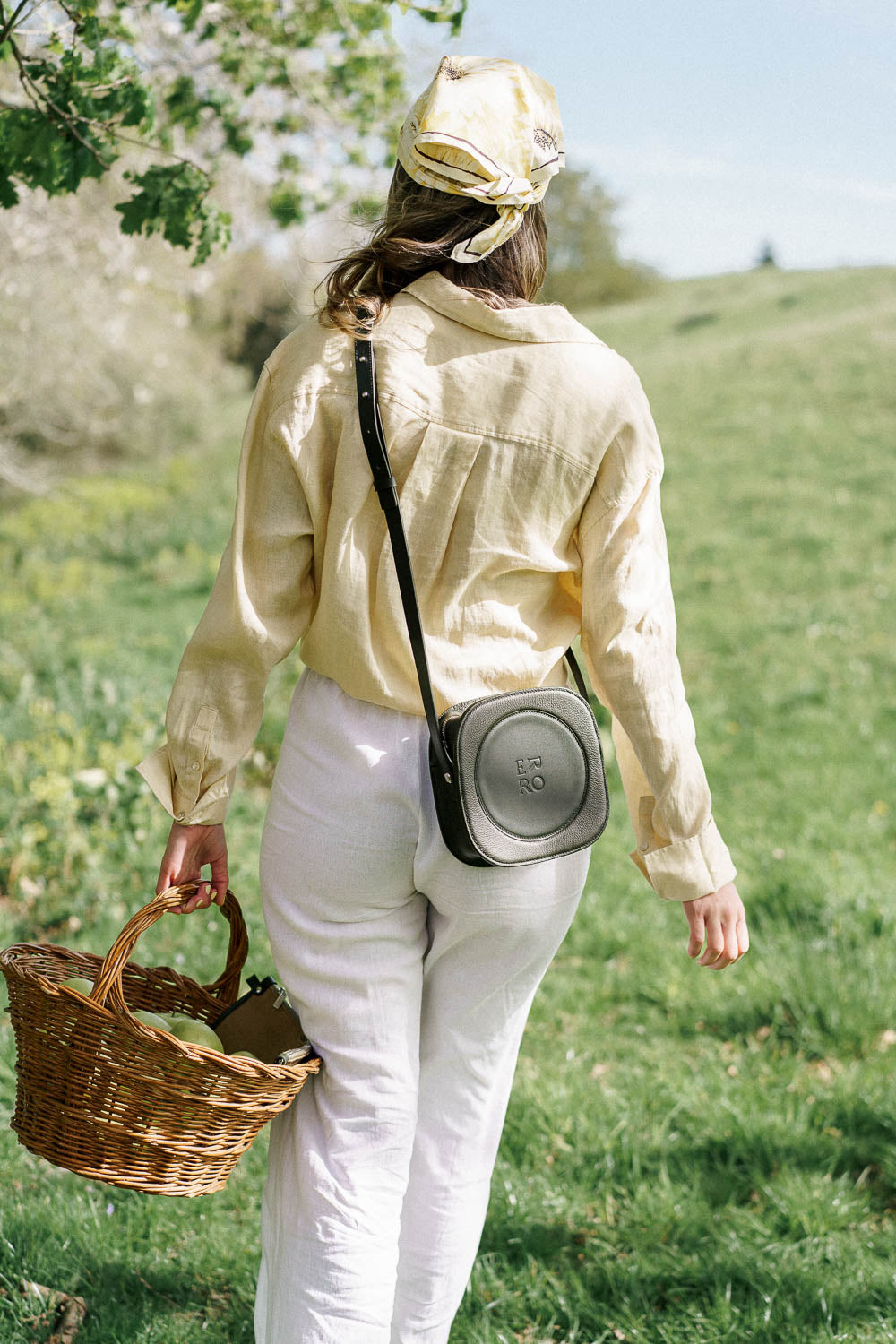 Sac à bandoulière en cuir vert