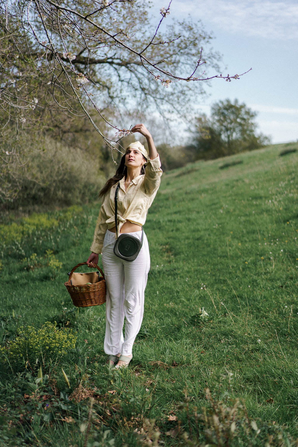 Sac à bandoulière en cuir vert