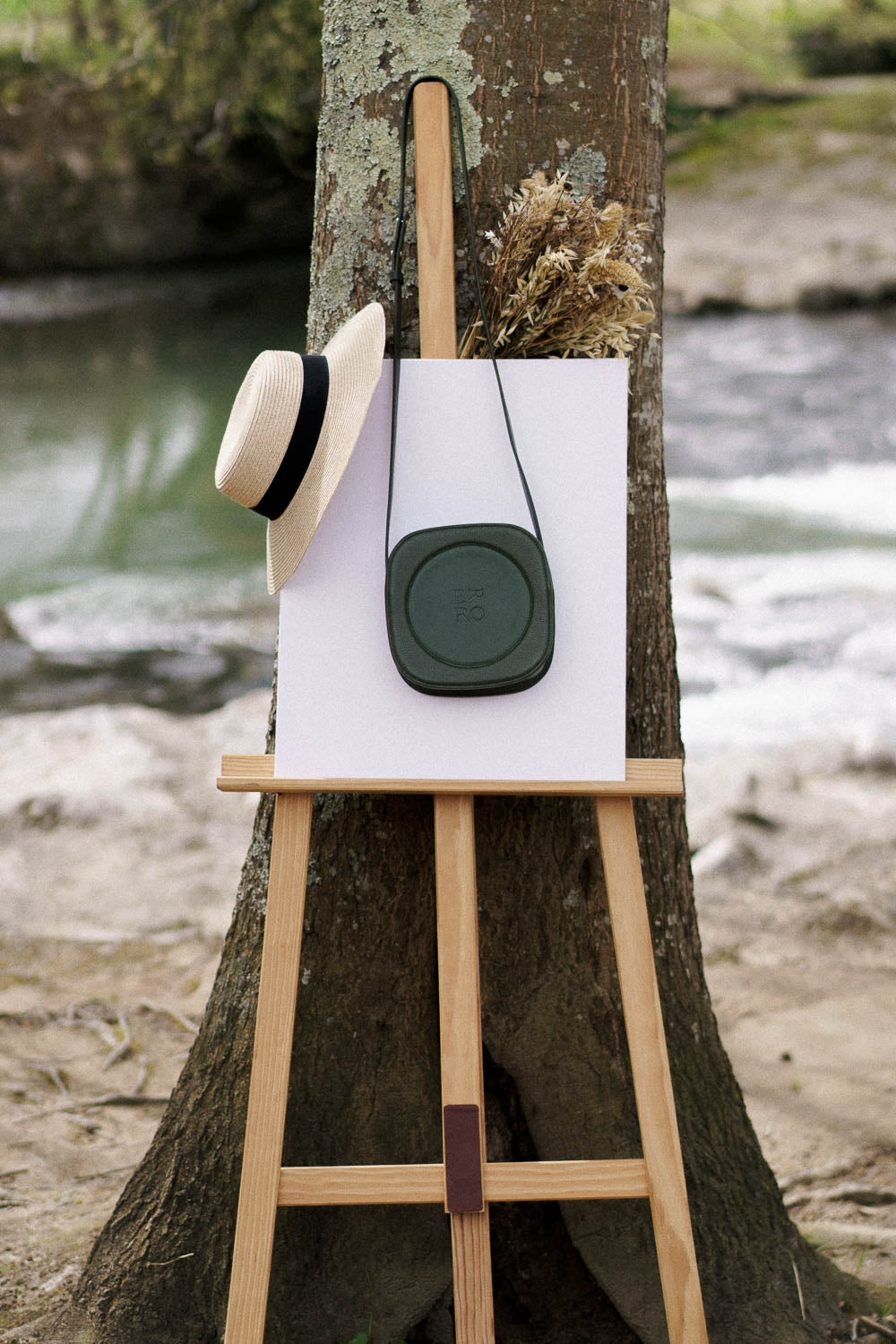 Sac à bandoulière en cuir vert
