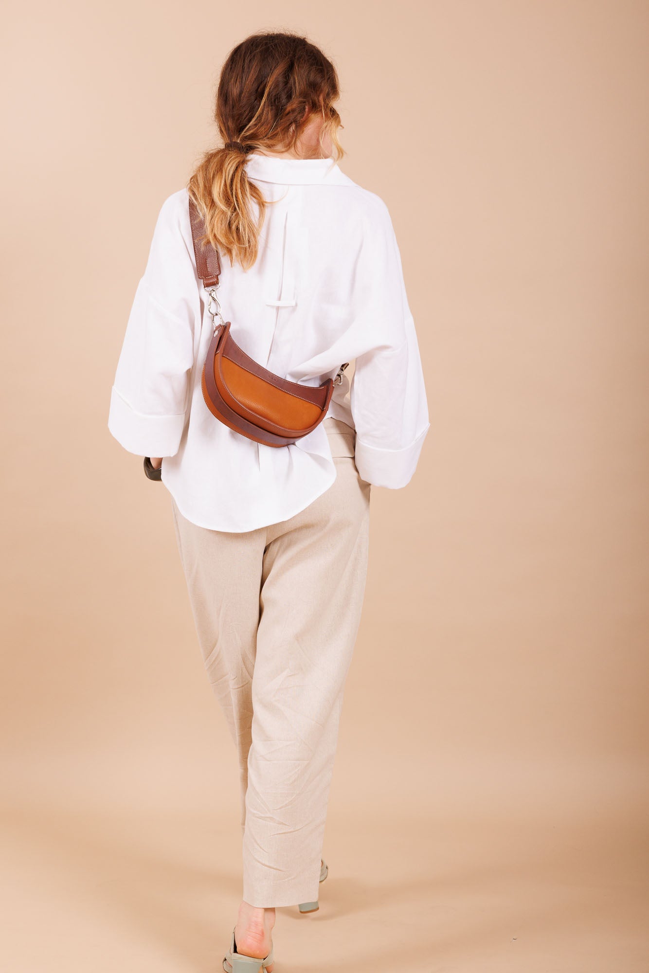 Sac à main en cuir marron femme