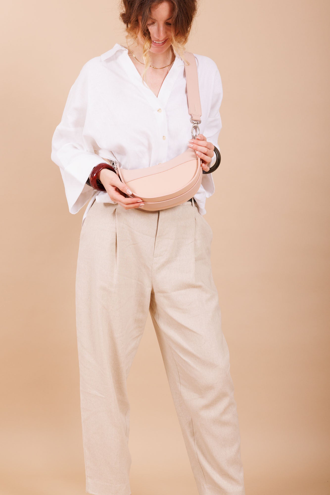 Sac à main en cuir rose femme