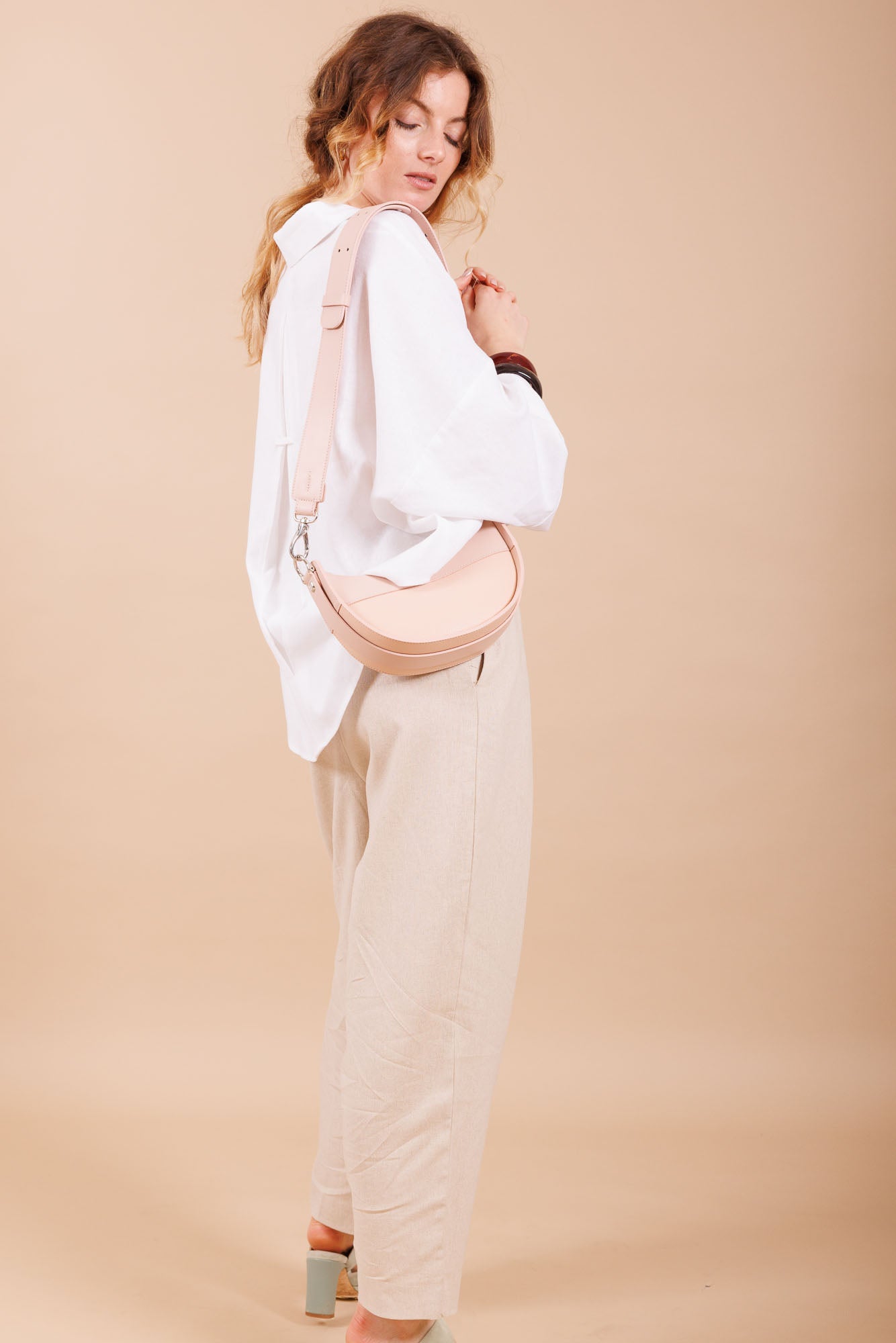 Sac à main en cuir rose femme
