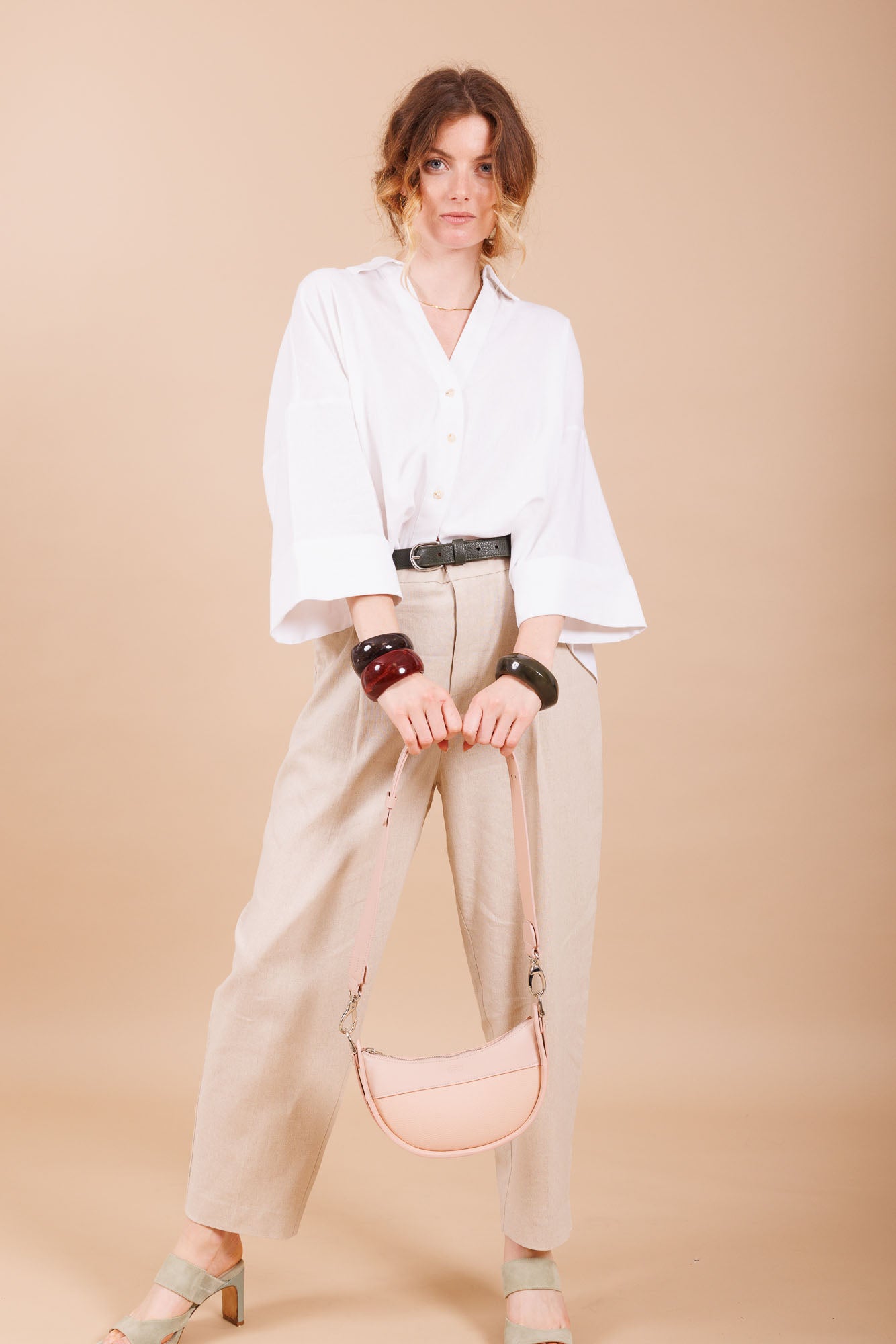 Sac à main en cuir rose femme