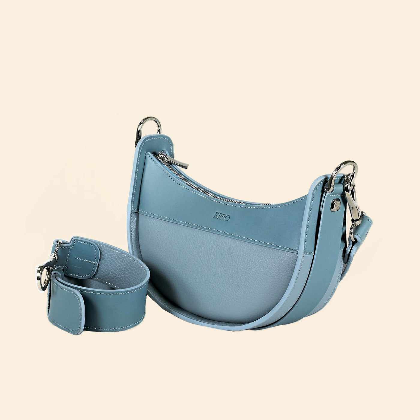 Sac demi lune Ilargia couleur Bleu Horizon