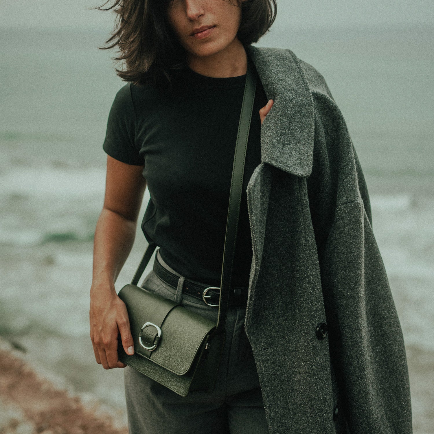 sac à main en cuir vert