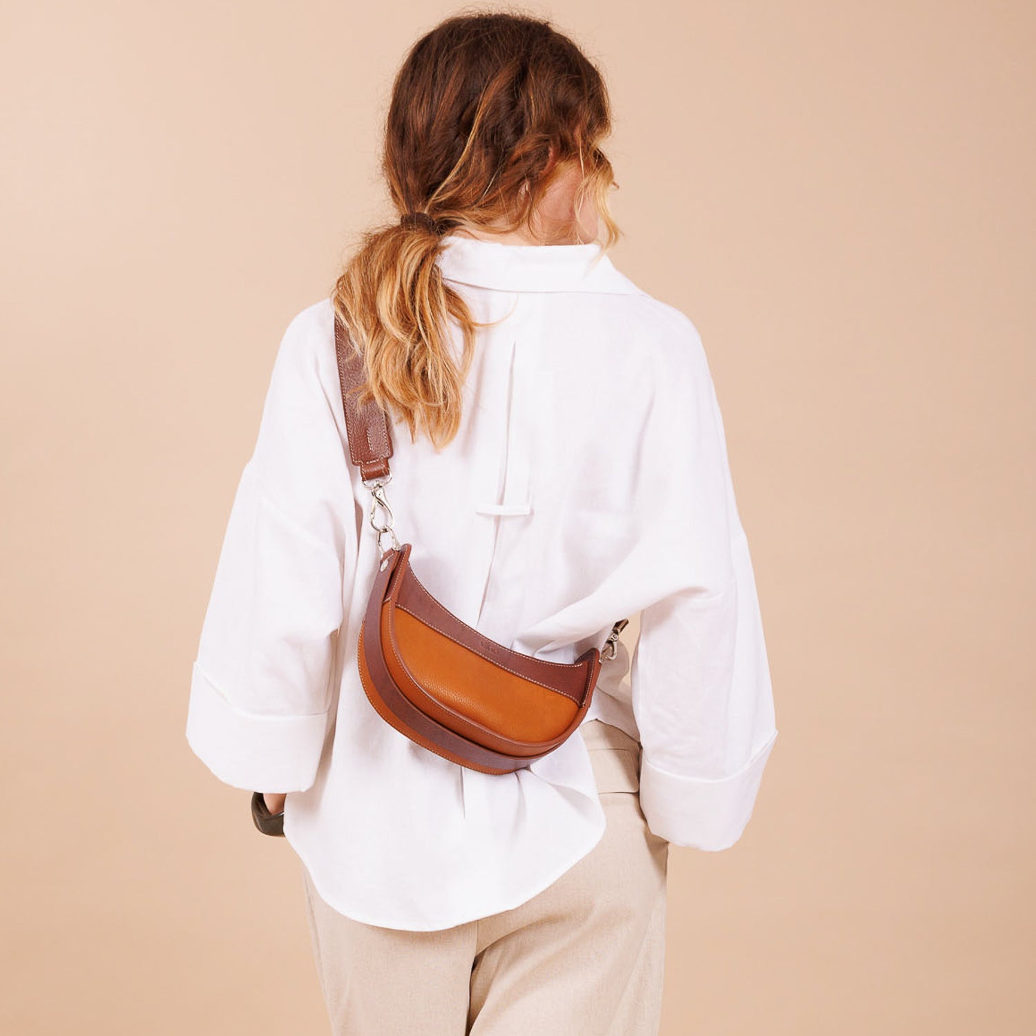 sac à main à bandoulière cuir marron