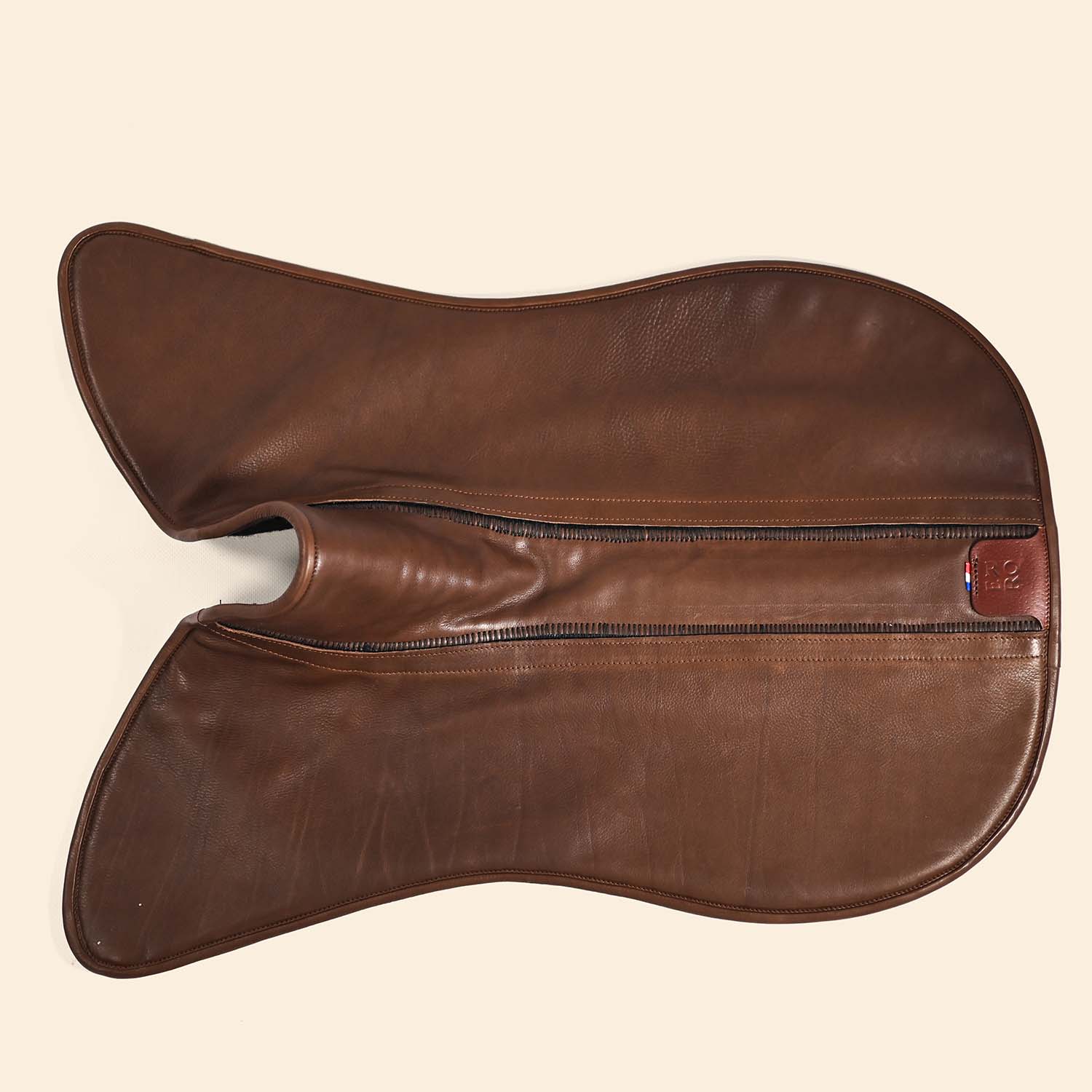 Amortisseur en cuir couleur marron équitation