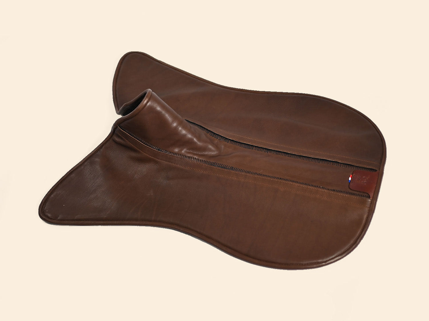 Amortisseur en cuir marron équitation