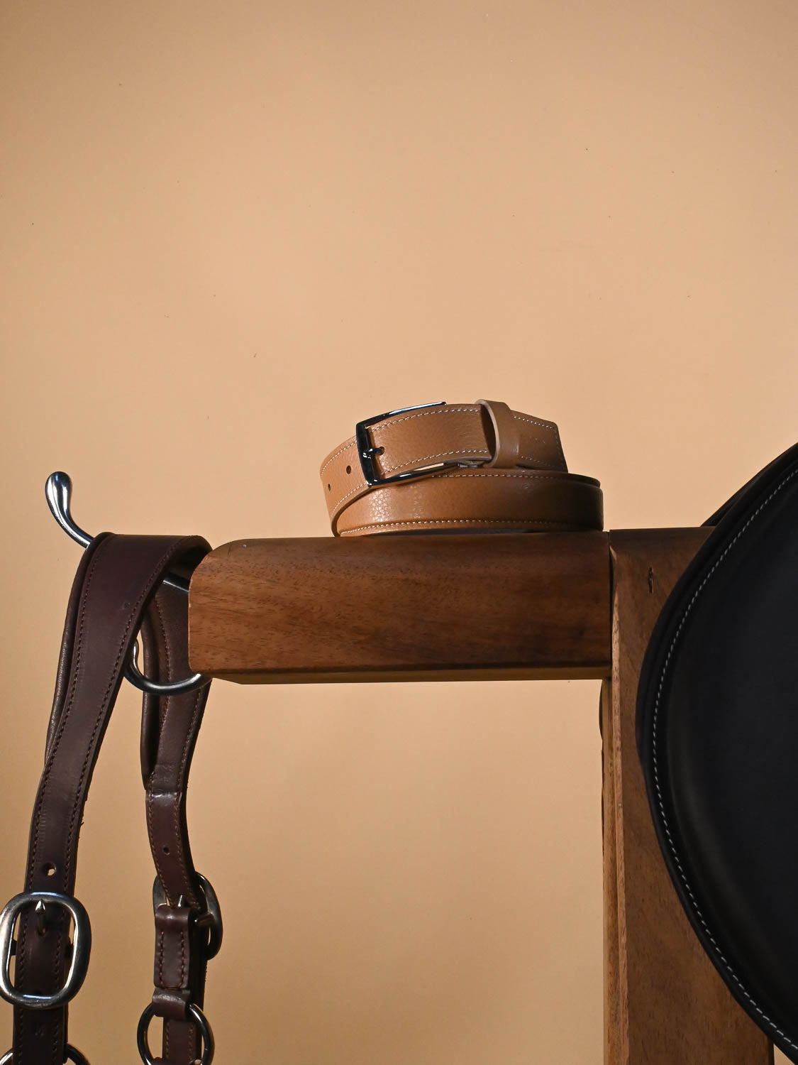 Ceinture en cuir beige