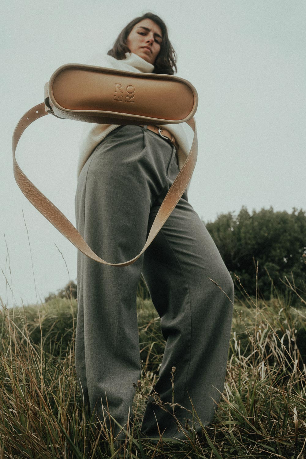 Sac à main en cuir marron