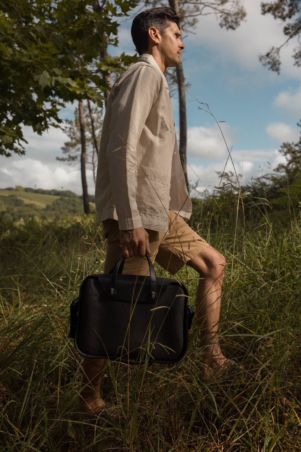 sac en cuir noir