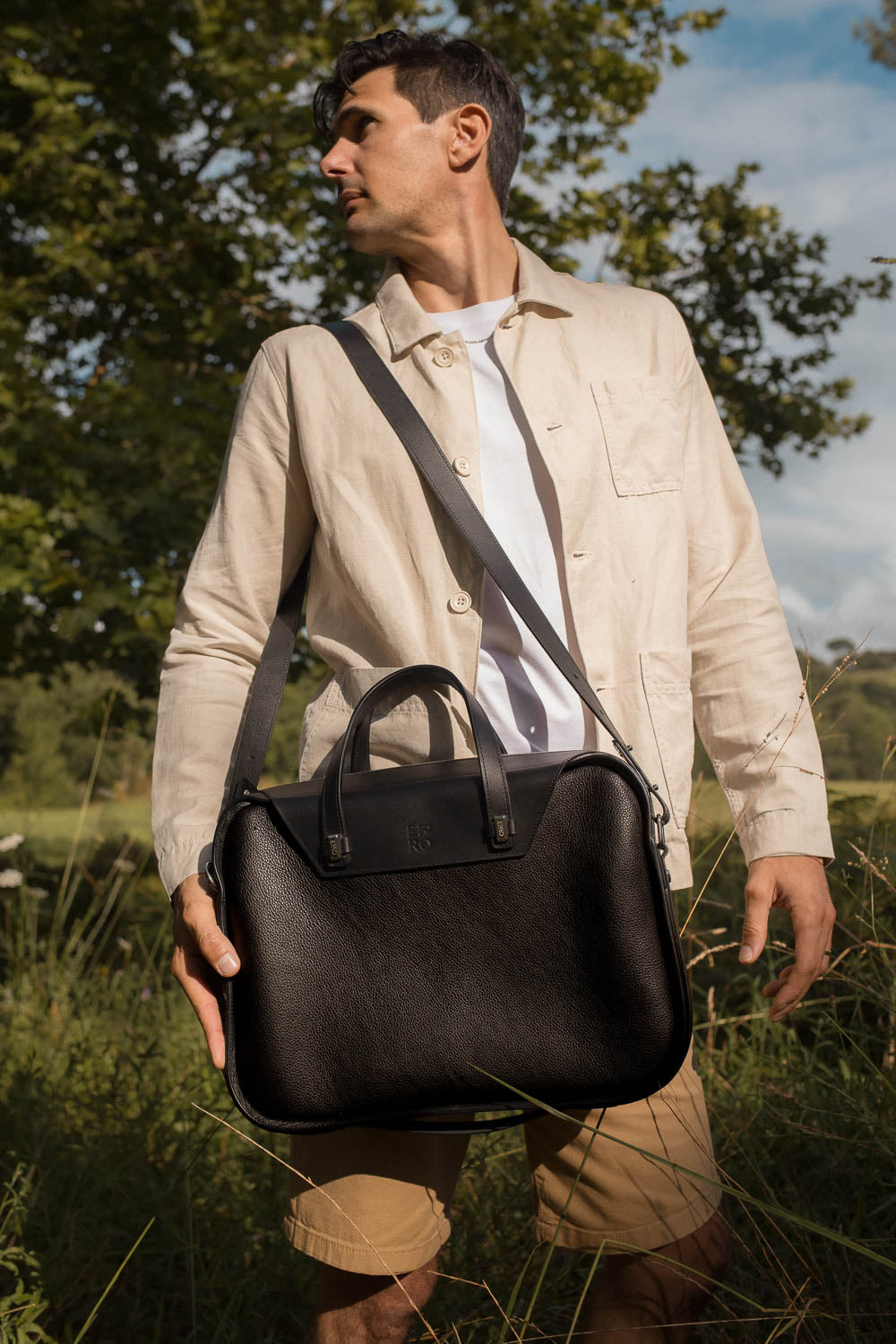 Sac en cuir noir