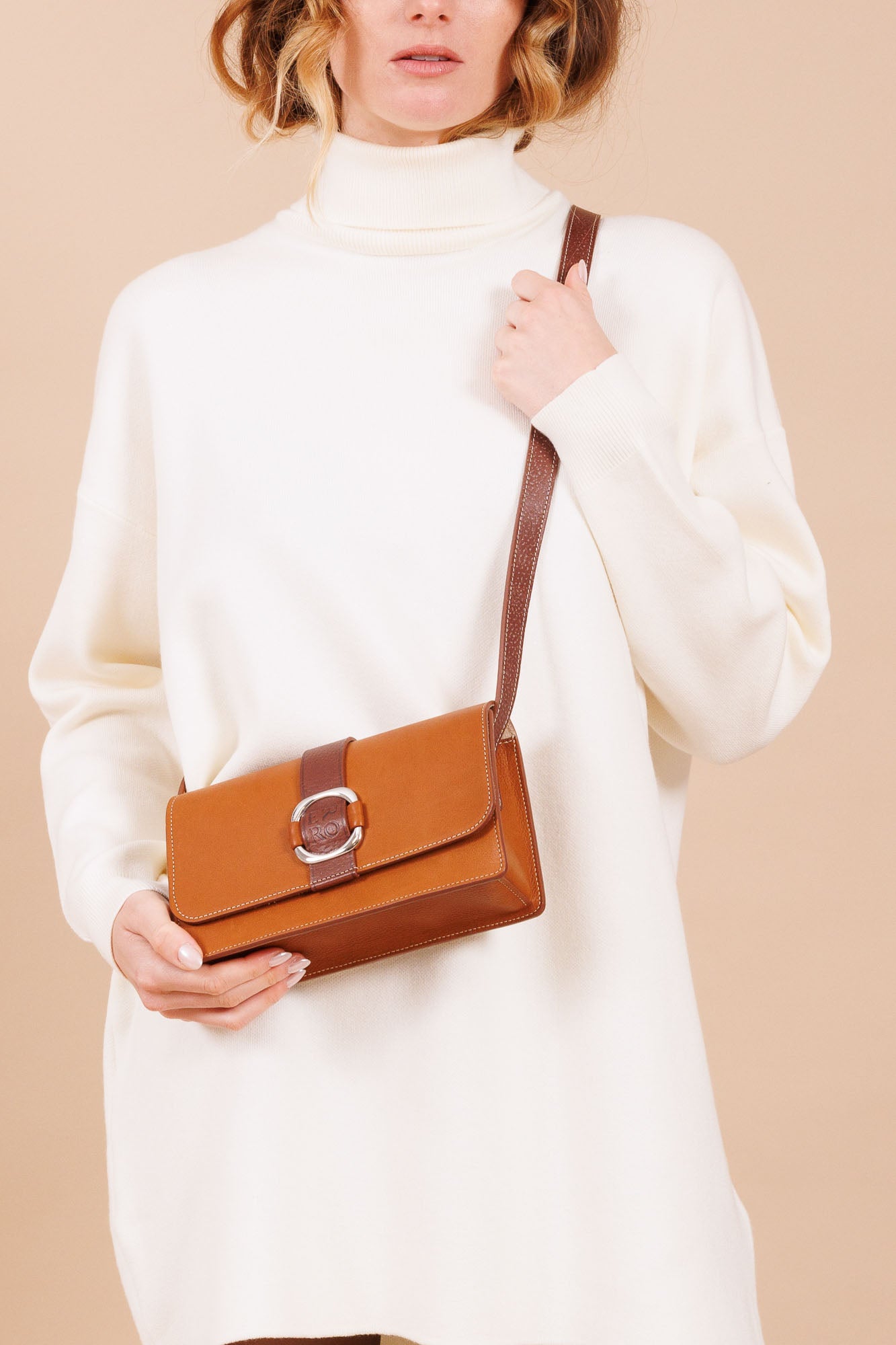Sac à main en cuir marron femme