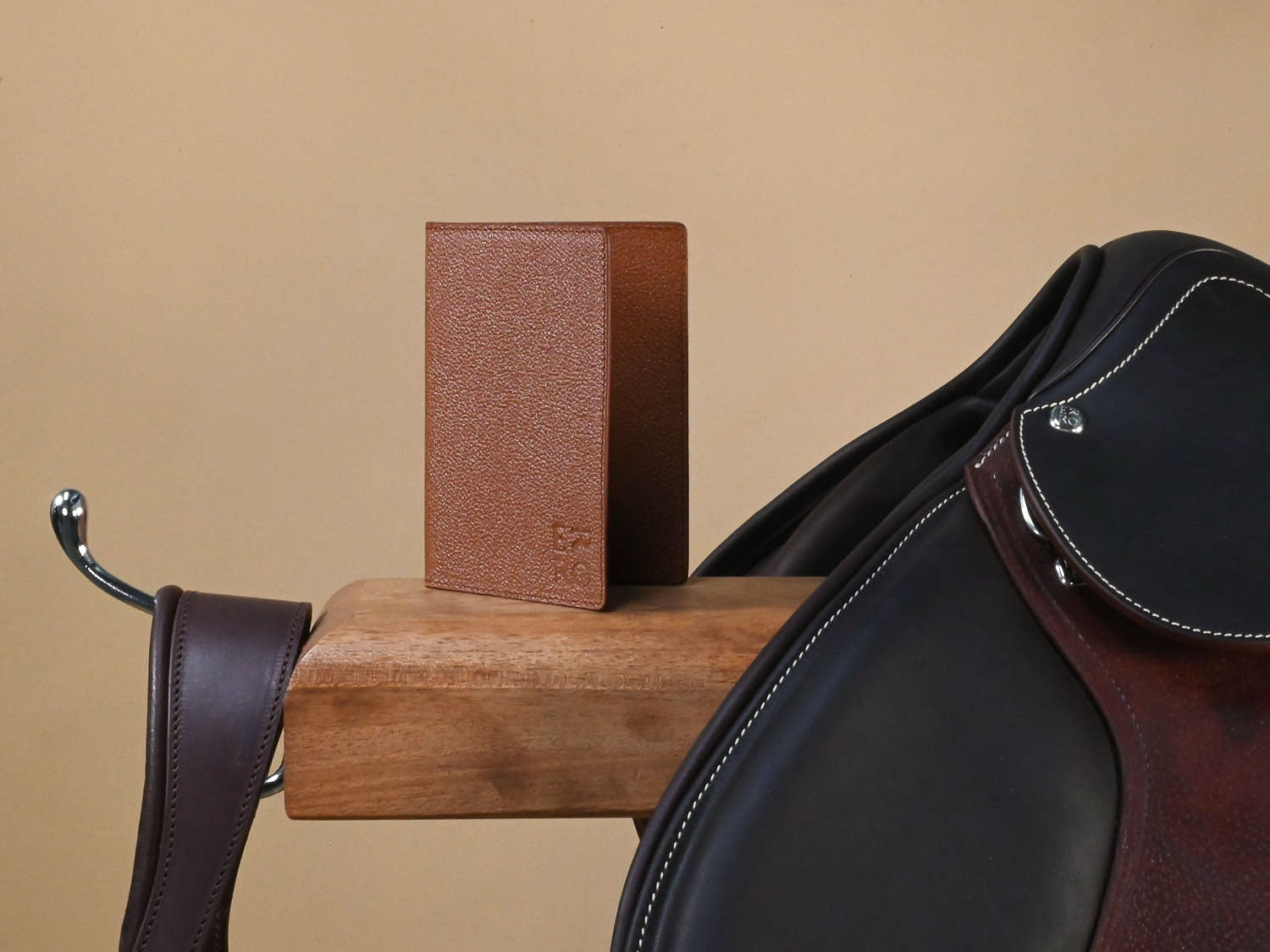 Protège passeport en cuir marron