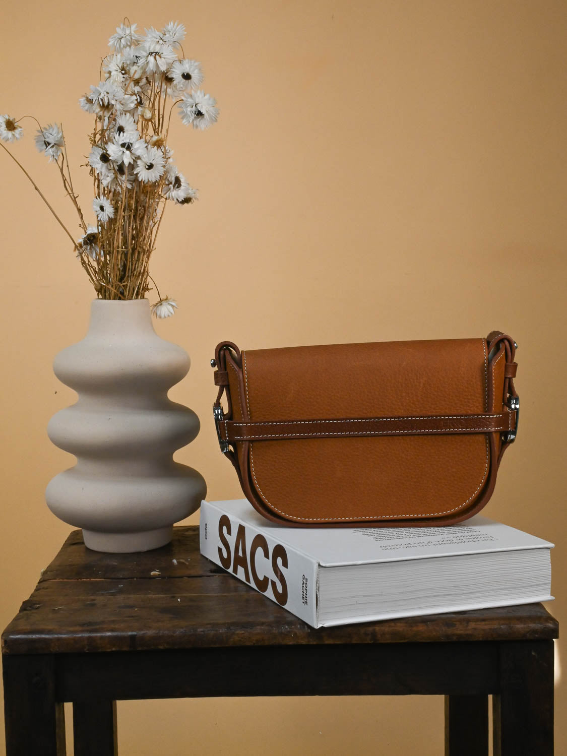 Sac à main en cuir marron