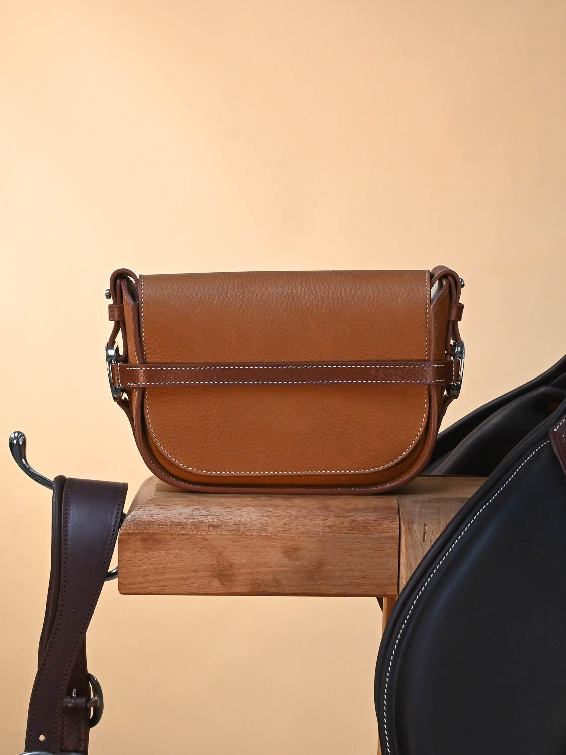 Sac à main en cuir marron
