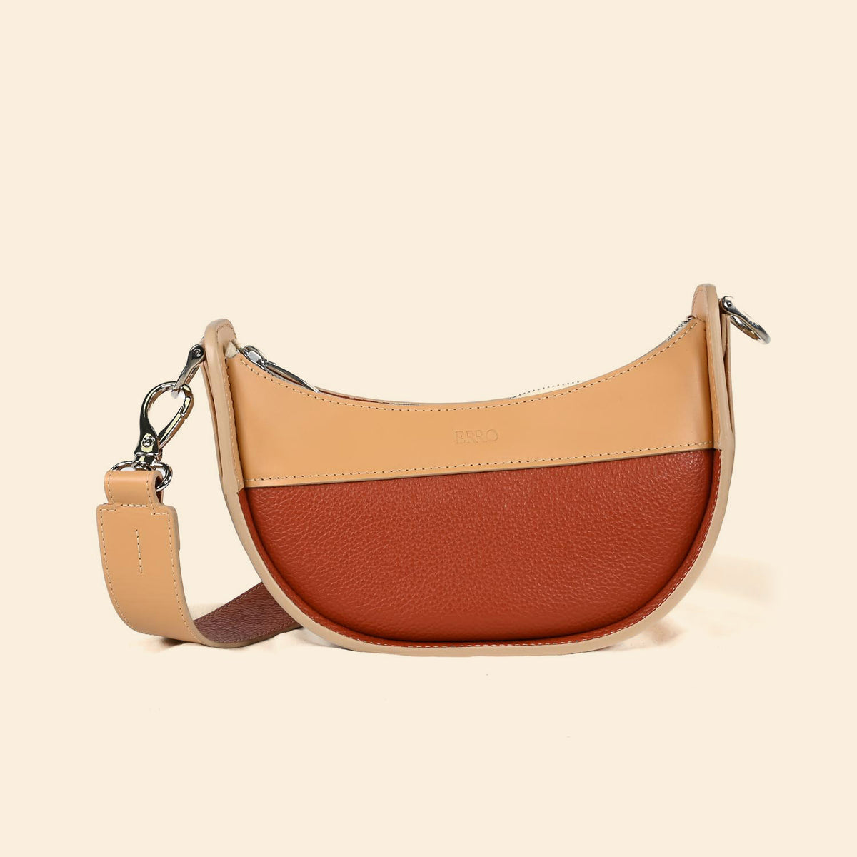 Sac demi-lune Ilargia couleur Terracotta