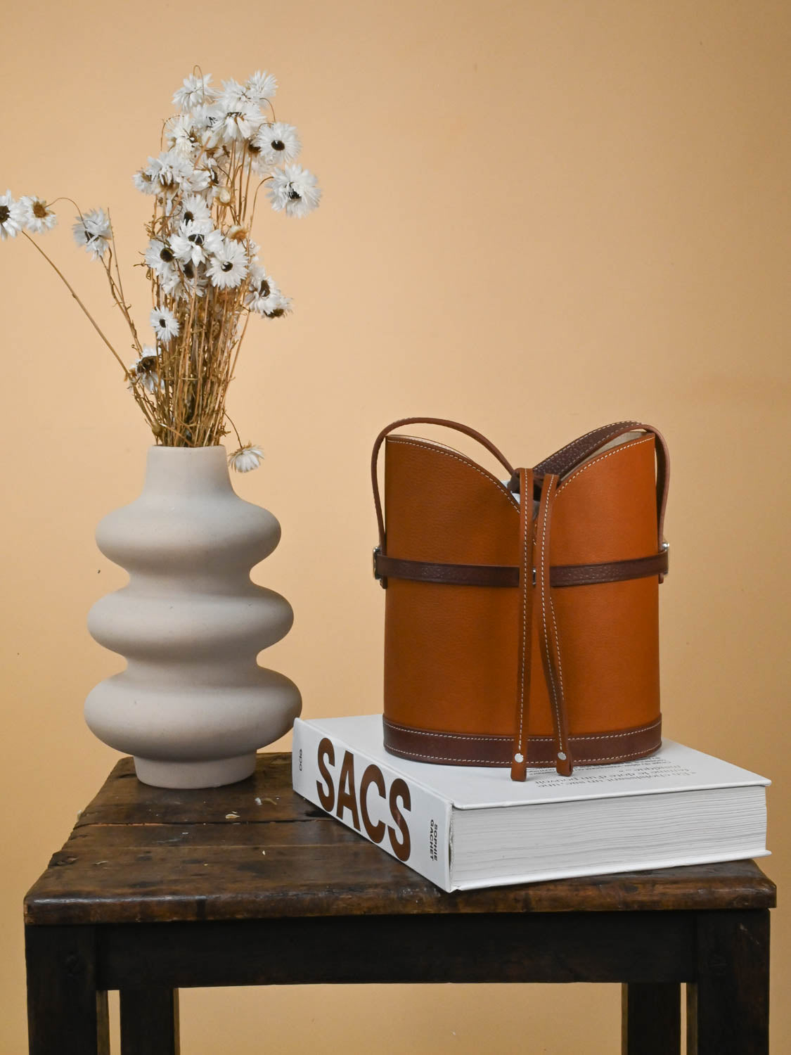 Sac à main en cuir marron