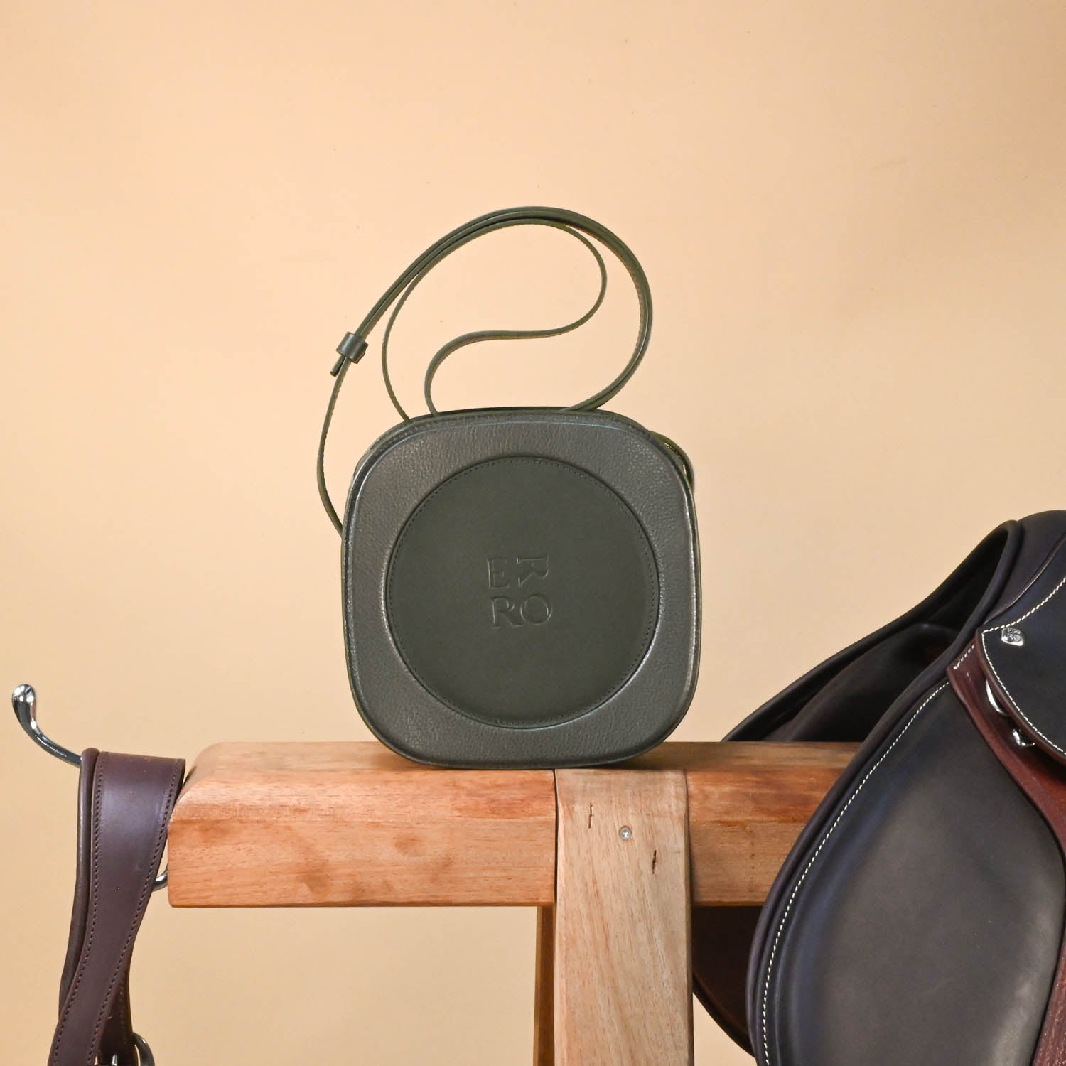 Sac à bandoulière en cuir vert