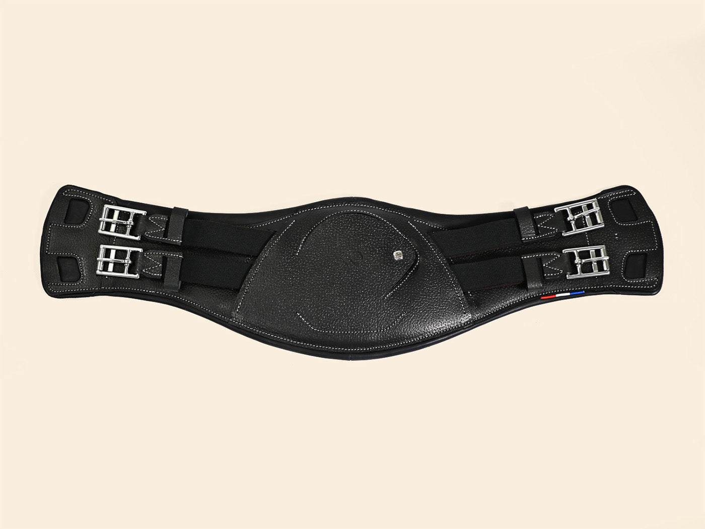Sangle courte en cuir noir équitation