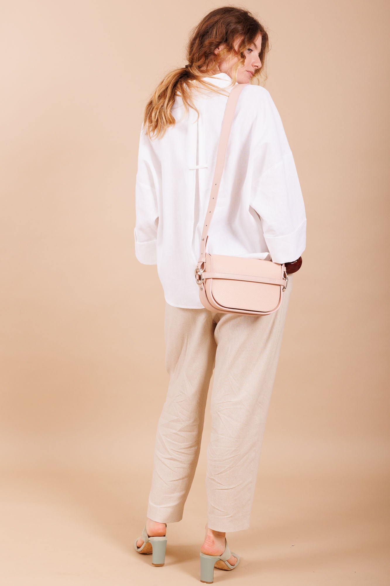 Sac à main en cuir rose femme