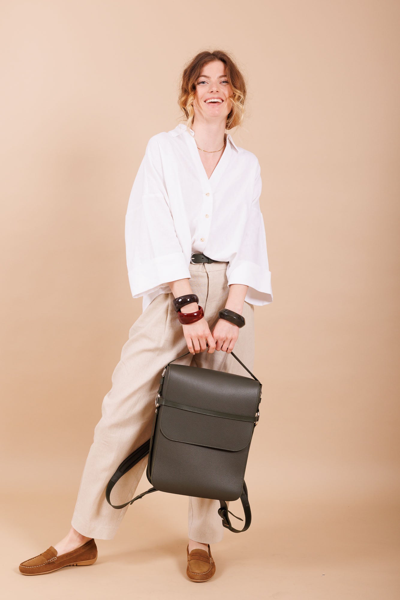 Sac à dos en cuir femme