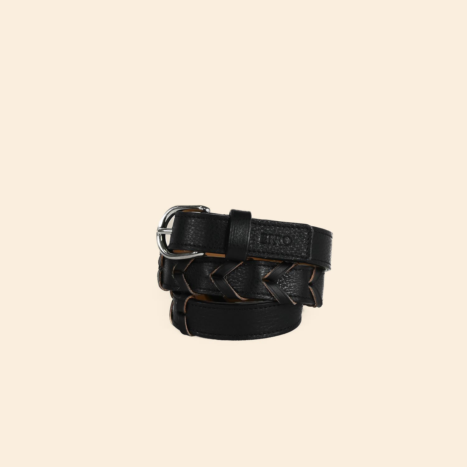 Ceinture Cuir tressé Ursoa couleur Noir Charbon 