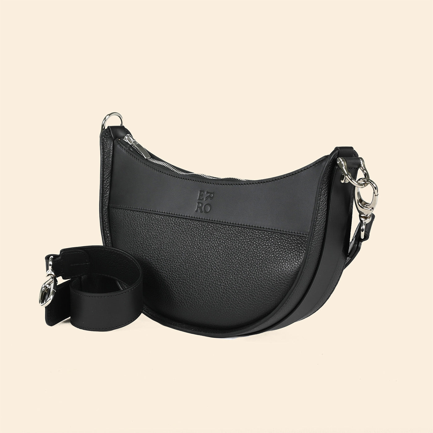 Sac demi-lune Ilargia couleur Noir Charbon 