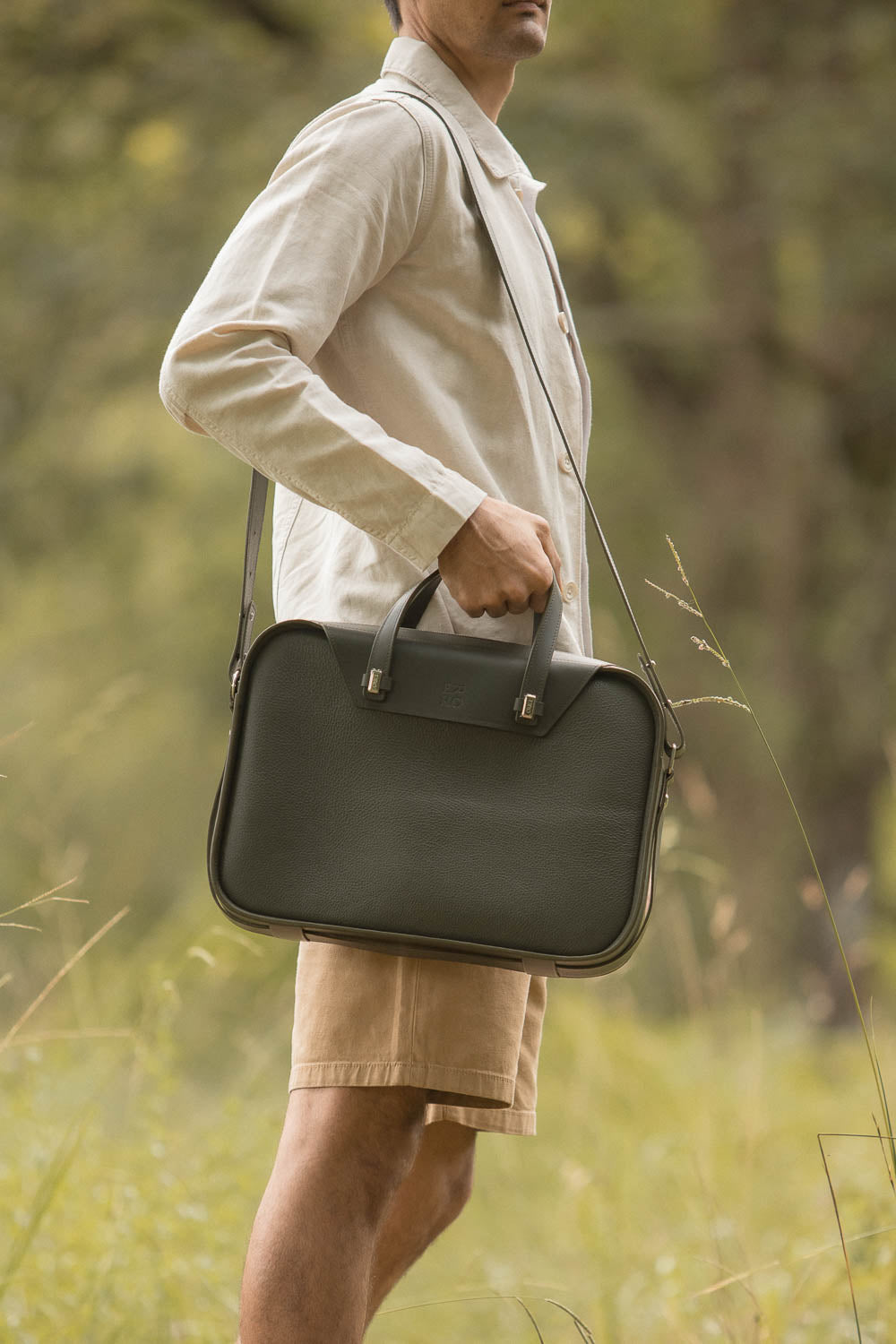 Sac en cuir vert 