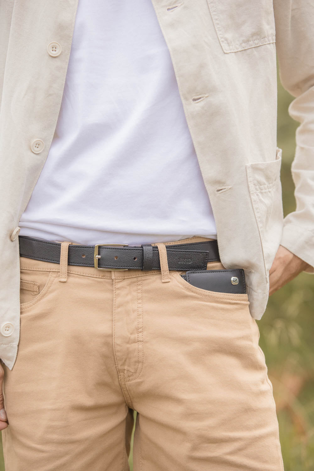 Ceinture et porte carte en cuir 