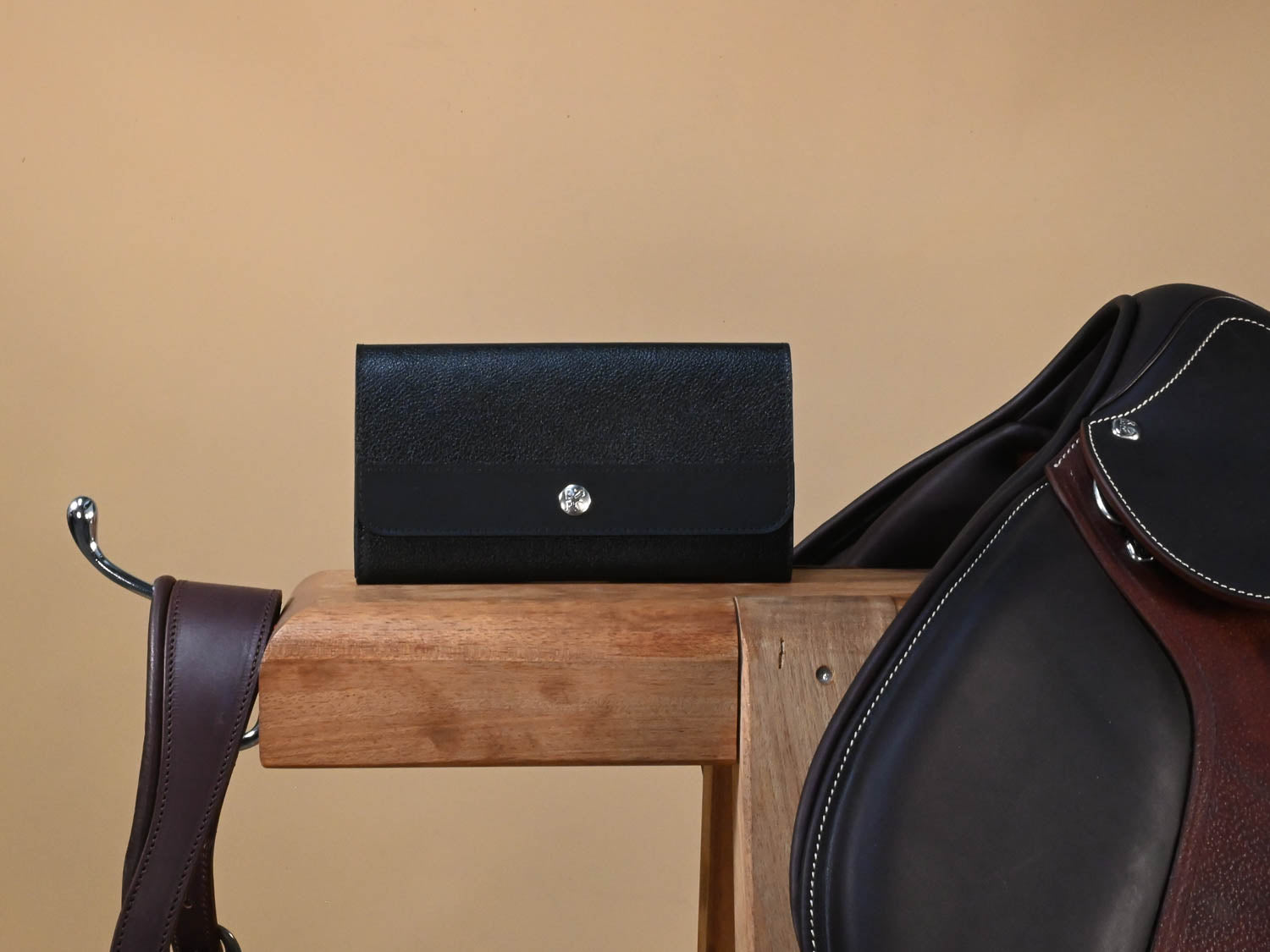 Porte feuille en cuir noir 
