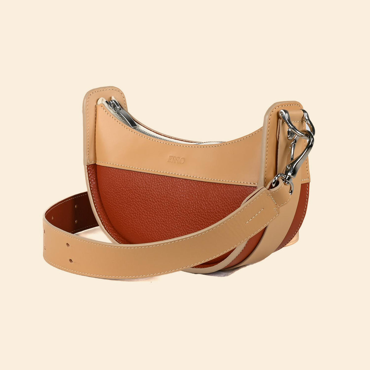 Sac demi-lune Ilargia couleur Terracotta
