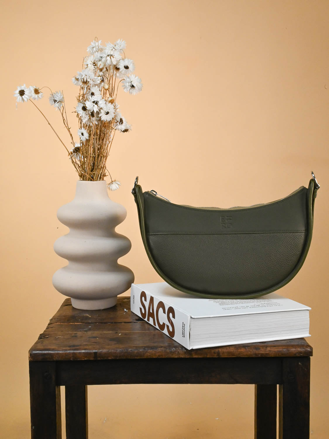 Sac à main en cuir vert 