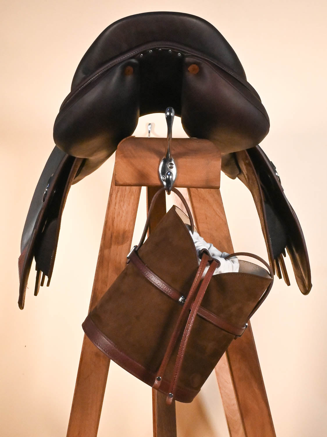 Sac à main en cuir et velours 